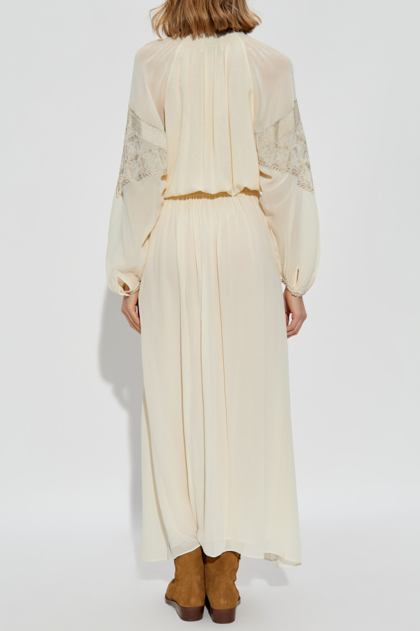 ISABEL MARANT ナデラルーシュディテールミディドレス DOLORES DRESS Woman black | ISABEL MARANT Official online store